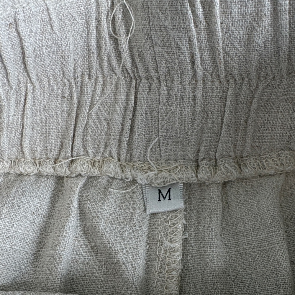 Casual Cream Drawstring Pants - Picture 2 of 5